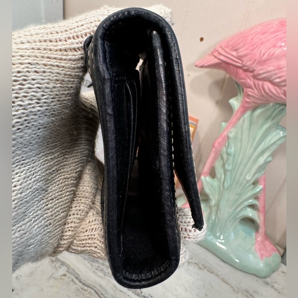 Coach Vintage Y2K Black Monogram Fabric & Leather Full Size Snap Open Wallet - Picture 3 of 12